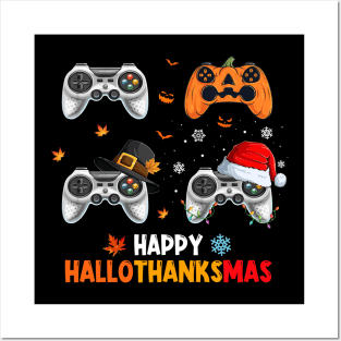 Video Game Costume Halloween Thanksgiving Christmas Happy Hallothanksmas Posters and Art